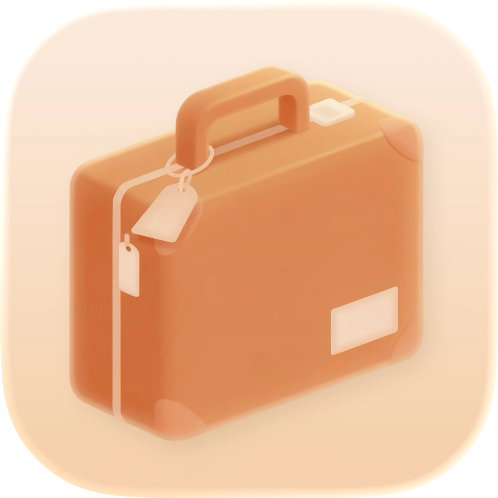 The Tripstitch app icon, a tan suitcase with a luggage tag